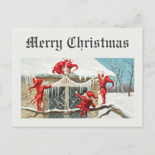 Vintage Santa Elves Vykort