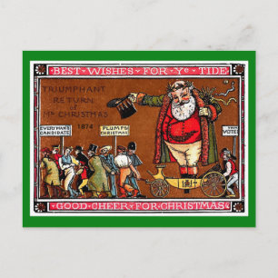 Vintage Santa European 1874 vykort för bildkopia