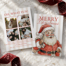 Vintage Santa familjefoto jul