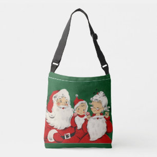 Vintage Santa Family jul-buss Axelväska