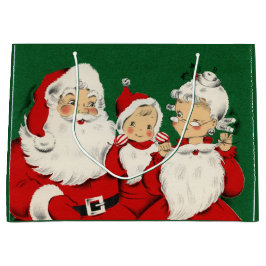 Vintage Santa Family jul - stor gåva