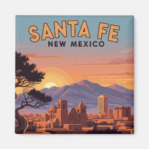 Vintage Santa Fe-horisont New Mexico Resa Magnet