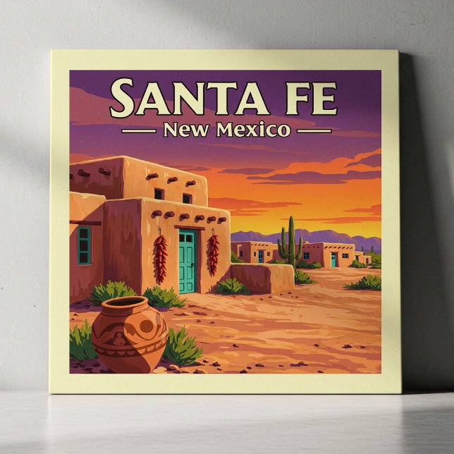 Vintage Santa Fe New mexico Kakelplatta (Skapare uppladdad)