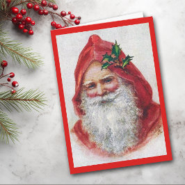Vintage Santa Fina Konst Julkort Helgkort