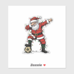 Vintage Santa Fotboll Jul Sport Tröja_1 Klistermärken