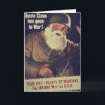 Vintage Santa går till krigaffischen Helgkort<br><div class="desc">Denna är en affisch för vintagevärldskrig II av jultomten som går till krig.</div>