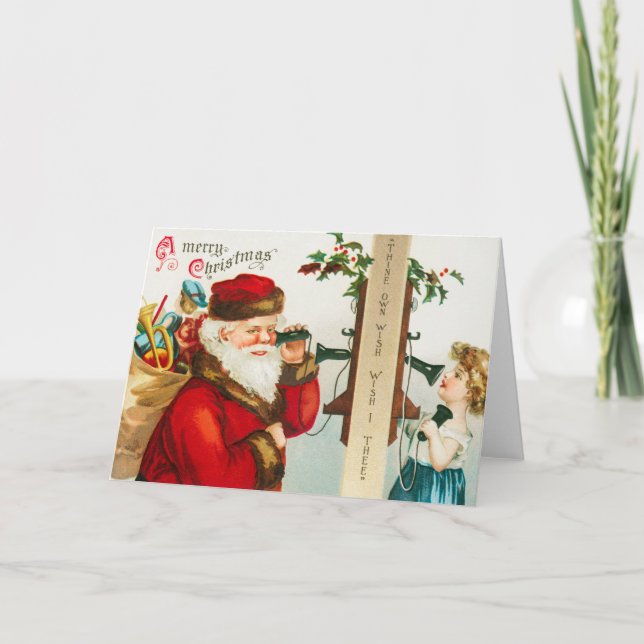 Vintage Santa God jul Greeting Card Kort (Framsida)