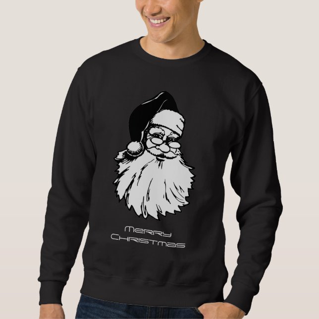 Vintage Santa God jul Manar Sweatshirt (Framsida)