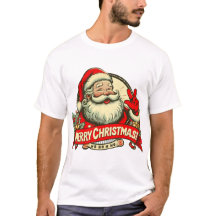 Vintage Santa God Jul T-Shirt