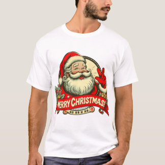 Vintage Santa God Jul T-Shirt