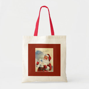 Vintage Santa God jul till alla Tygkasse
