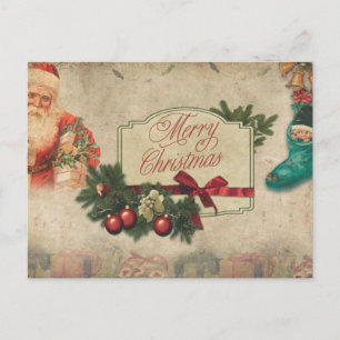 Vintage Santa God jul Vykort