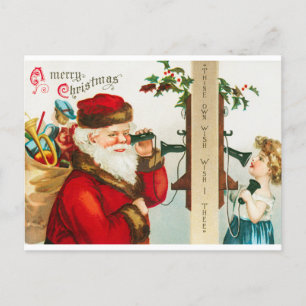 Vintage Santa God jul Vykort