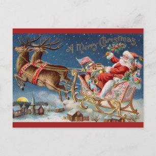 Vintage Santa God jul Vykort