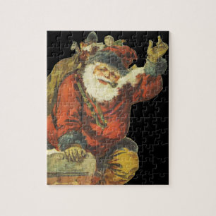 Vintage Santa Going Down Skorsten Pussel
