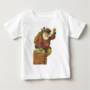 Vintage Santa Going Down Skorsten Tee Shirt