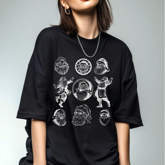 Vintage Santa Graphic Women T Shirt (Skapare uppladdad)