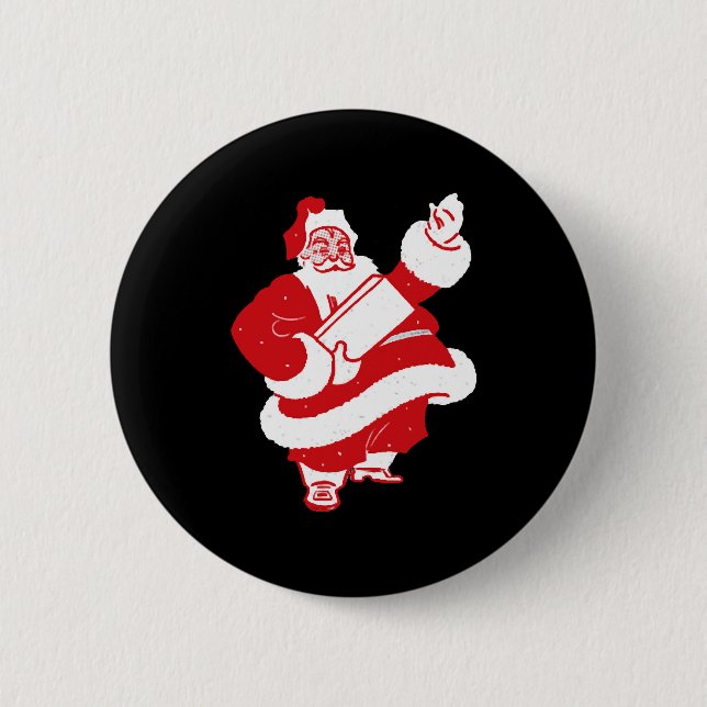 Vintage Santa Hälsning Knapp (Framsida)