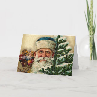 Vintage Santa: Hälsningkort Helgkort