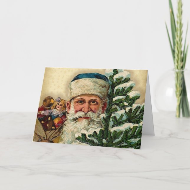 Vintage Santa: Hälsningkort Helgkort (Framsida)