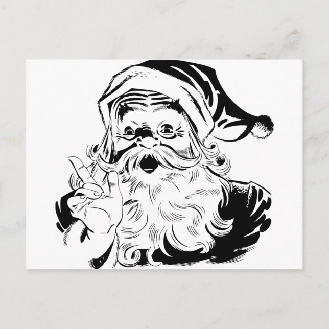 Vintage Santa Helg Vykort (Framsida)