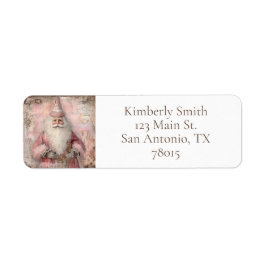 Vintage Santa Helgdag Returadress Etikett