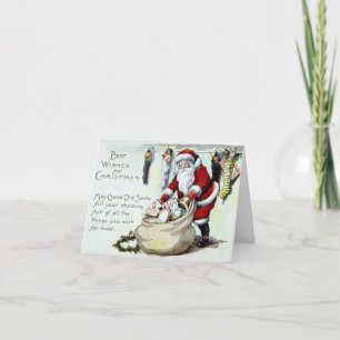 Vintage Santa Helgkort