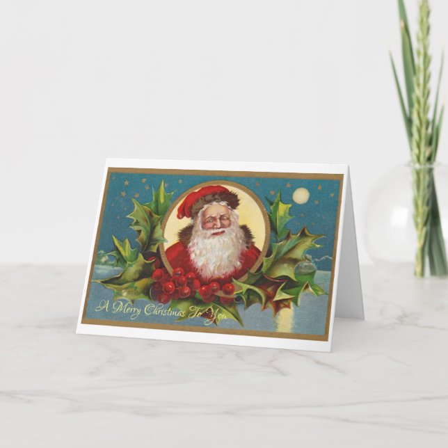 Vintage Santa Helgkort (Framsida)