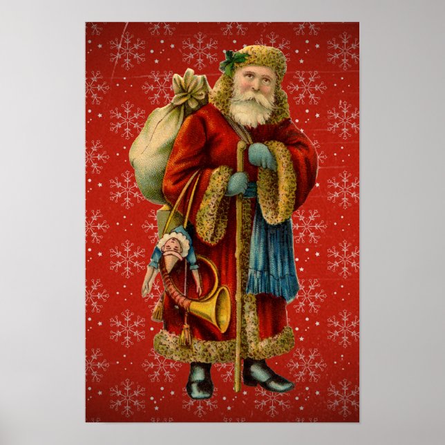 Vintage Santa Holding-personal Poster (Framsidan)