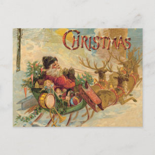 Vintage Santa i hans rensömn Helg Vykort