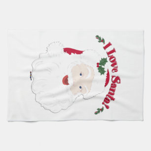 Vintage Santa I Kärlek tomten! Kökshandduk