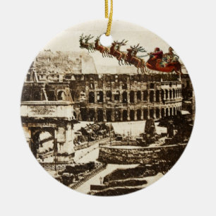 Vintage Santa i prydnad för Rome italienjul Julgransprydnad Keramik