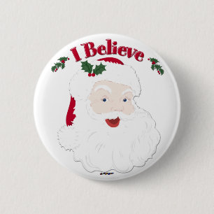 Vintage Santa Jag tror jul Knapp