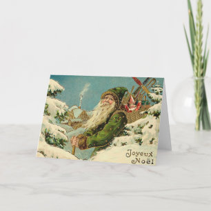 Vintage Santa - Joyeux Noel Helgkort