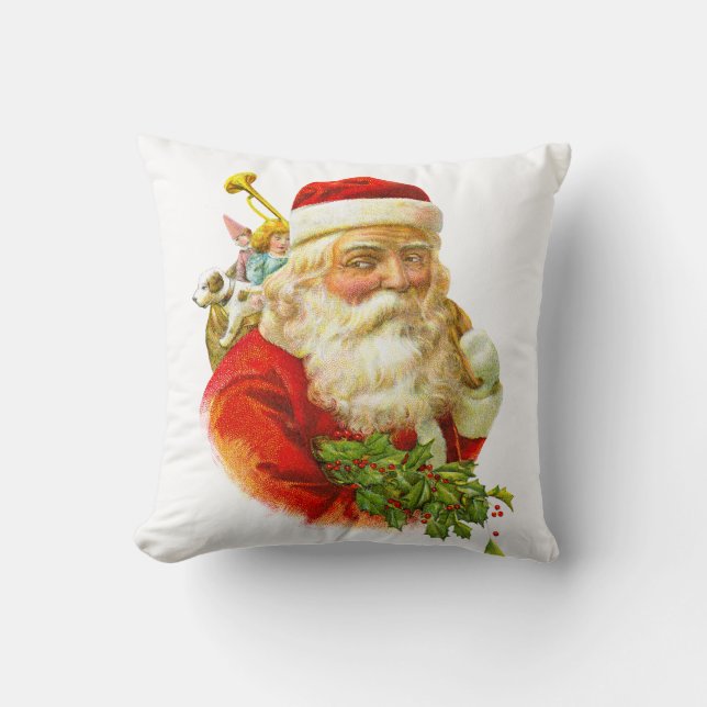 Vintage Santa jul  Kudde (Framsida)