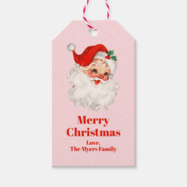 Vintage Santa jul Presentetikett