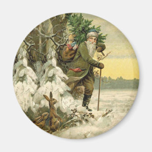 Vintage Santa jul Victorian Helgdag Magnet
