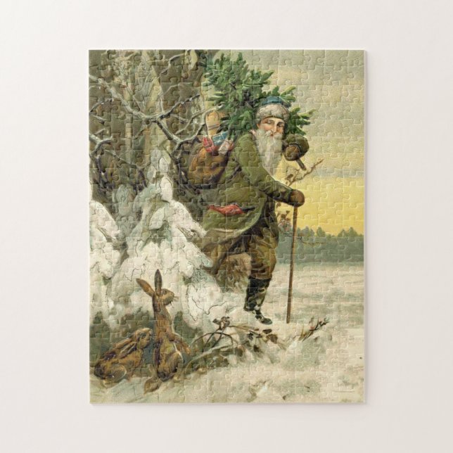 Vintage Santa jul Victorian Helgdag Pussel (Vertikal)