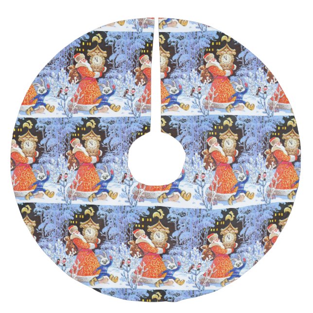 Vintage Santa Julgransmatta Borstad Polyester (Framsidan)