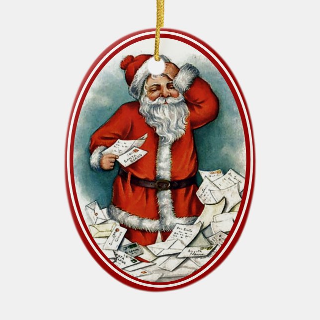 Vintage Santa Julgransprydnad Keramik (Framsidan)