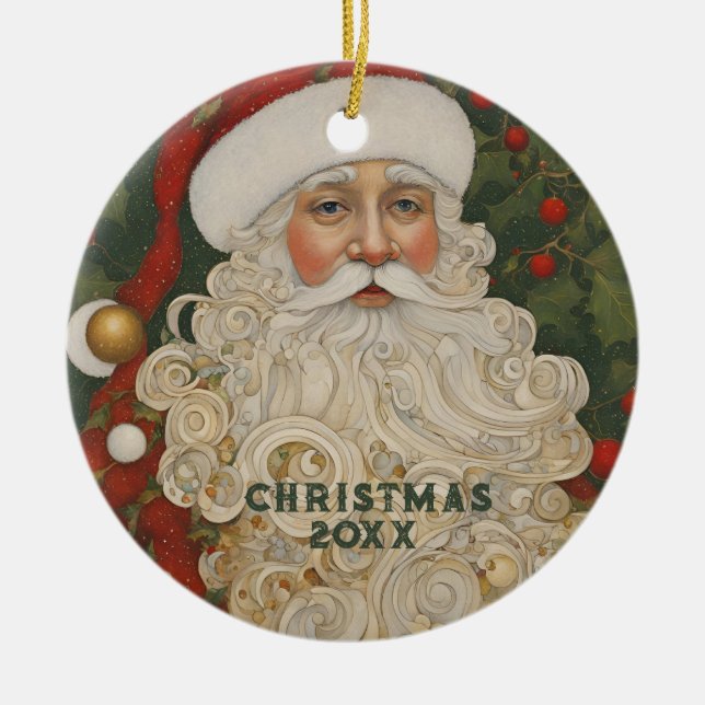 Vintage Santa Julgransprydnad Keramik (Framsidan)