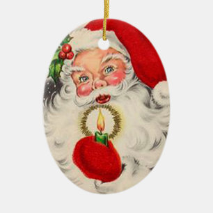 Vintage Santa Julgransprydnad Keramik