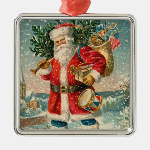 Vintage Santa Julgransprydnad Metall