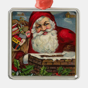 Vintage Santa Julgransprydnad Metall