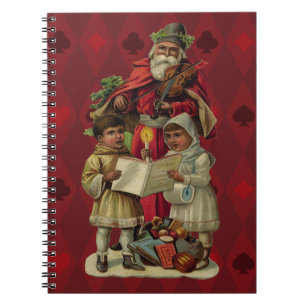 Vintage Santa Julmusik Sånger Anteckningsbok