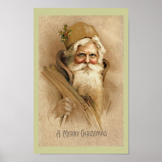 Vintage Santa - Julplakat Poster (Framsidan)