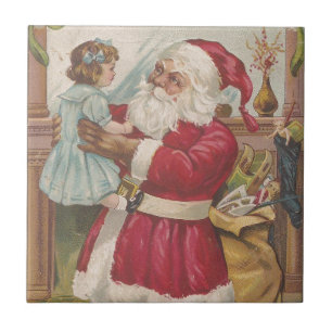 Vintage Santa Kakelplatta