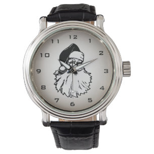 Vintage Santa Manar Black Leather Armbandsur
