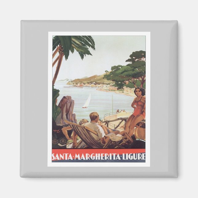 Vintage Santa Margherita Ligure Magnet (Framsidan)