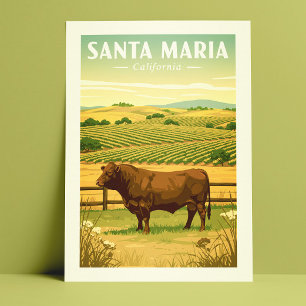Vintage Santa Maria California Vykort